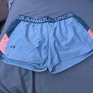 Blue and Coral Under Armour Shorts